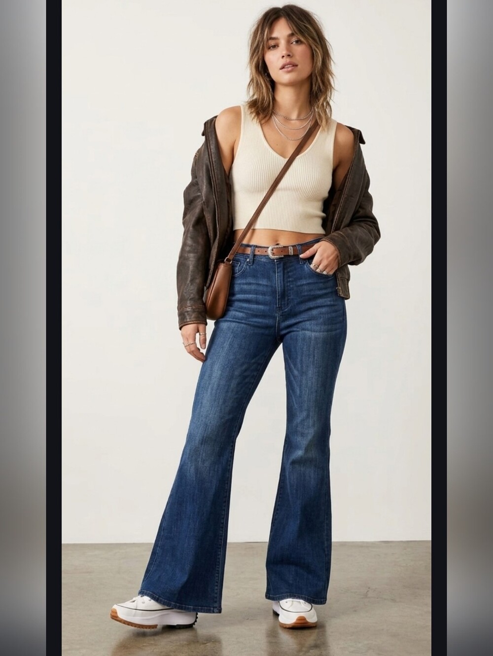 Free People We The Free Wide Leg Flare Cotton Blend Jeans 29